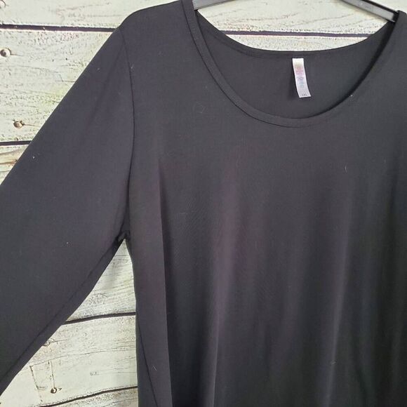 LulaRoo 3XL Black Solid LS Scoop Neck Shirt Top - Picture 2 of 7